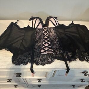 Black and pink corset size medium